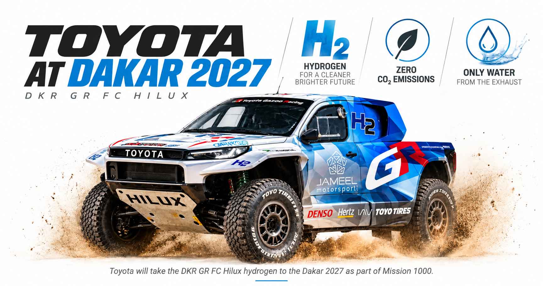 Toyota DKR GR FC Hilux hydrogen prototype for the 2027 Dakar